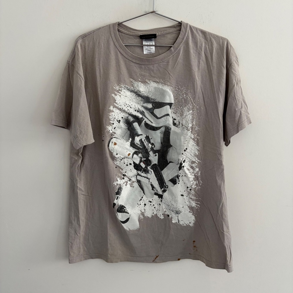Star Wars Stormtrooper Graphic T-Shirt Gray Large Mens
